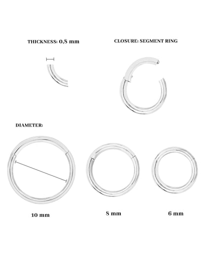 Basic Click Piercing Ring Silver