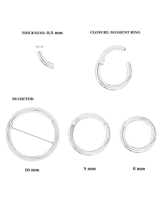 Basic Click Piercing Ring Silver