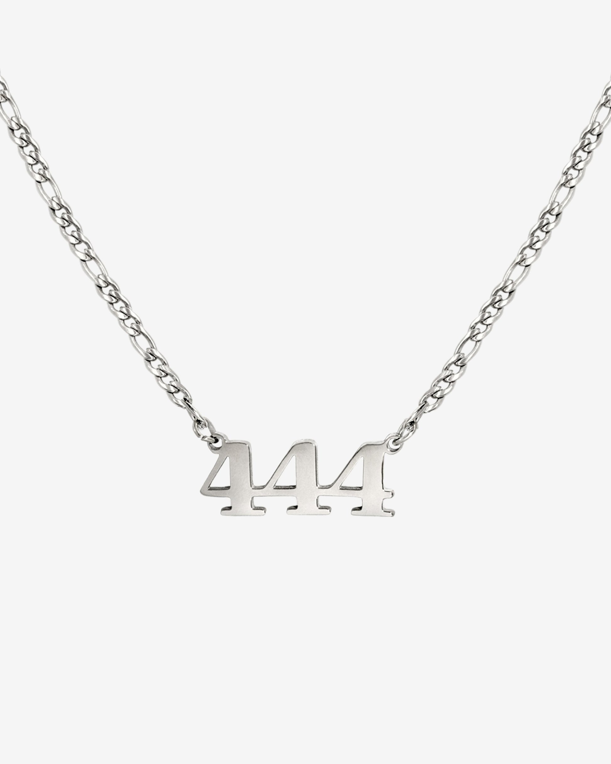 Angel Number Necklace Silver 444