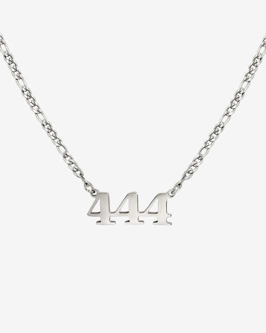 Angel Number Necklace Silver 444