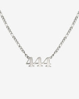 Angel Number Necklace Silver 444