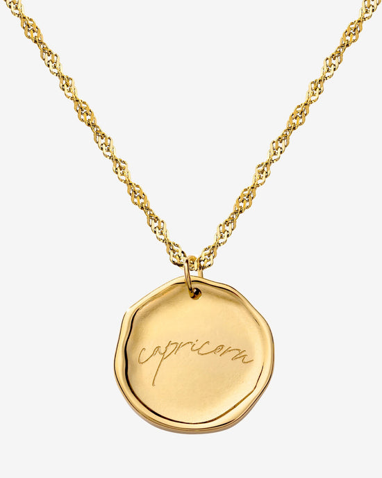 Zodiac Necklace – Capricorn Gold