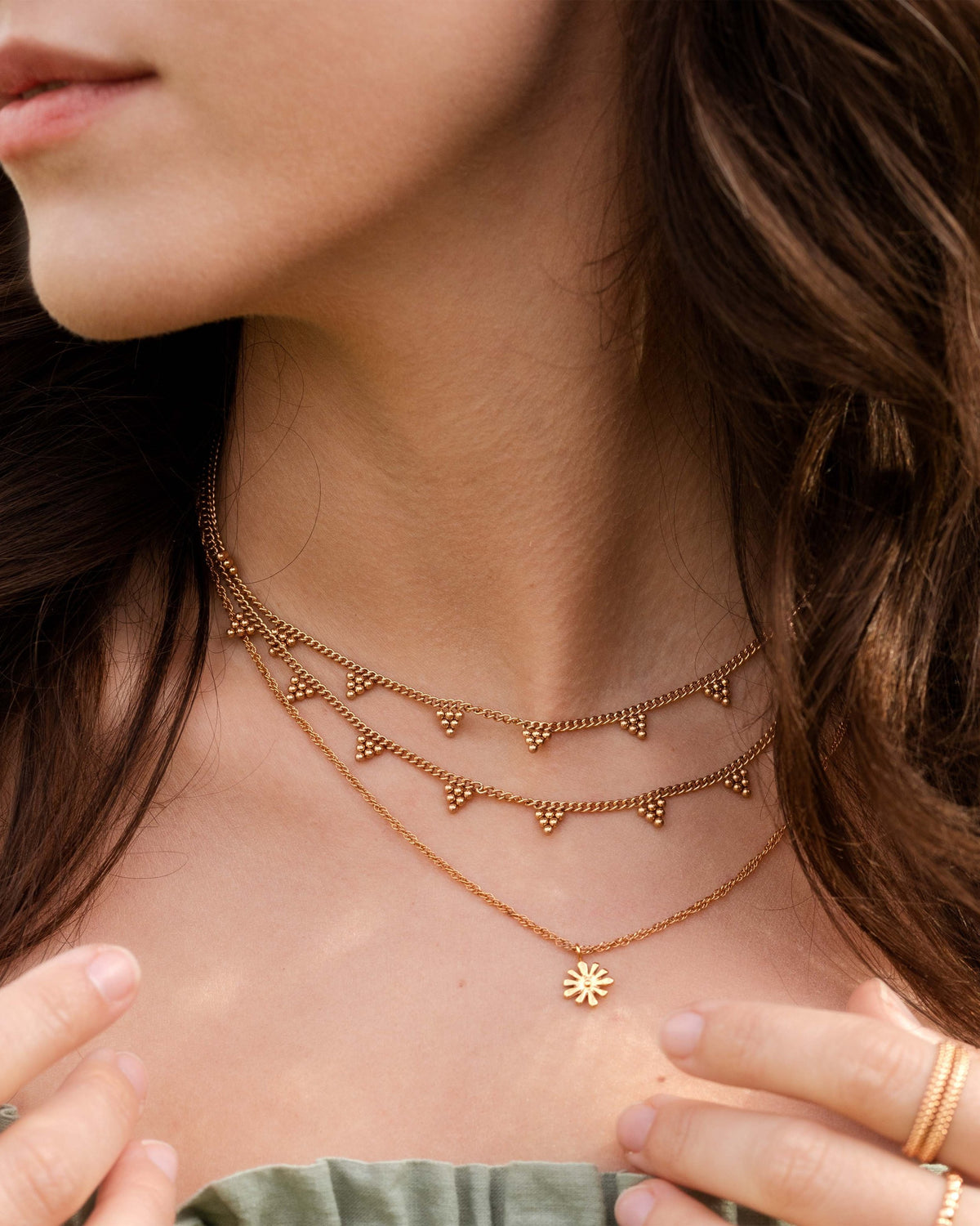 Tiny Beads Necklace Rose Gold