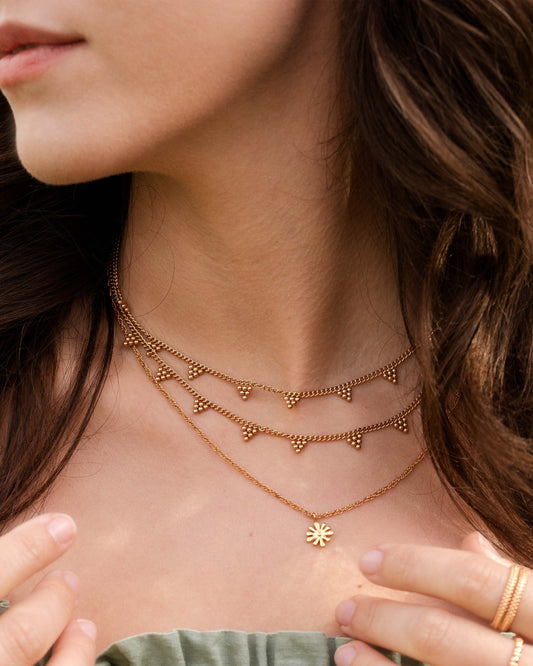 Tiny Beads Necklace Rose Gold