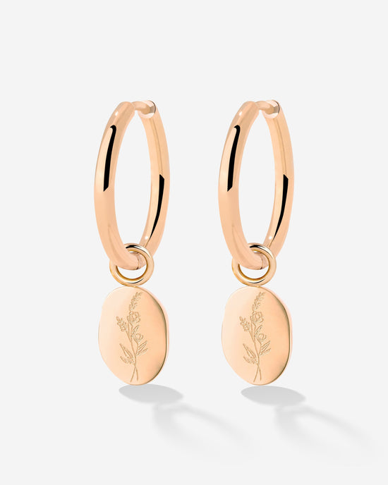 Bouquet Coin Hoop Set Medium Rose Gold