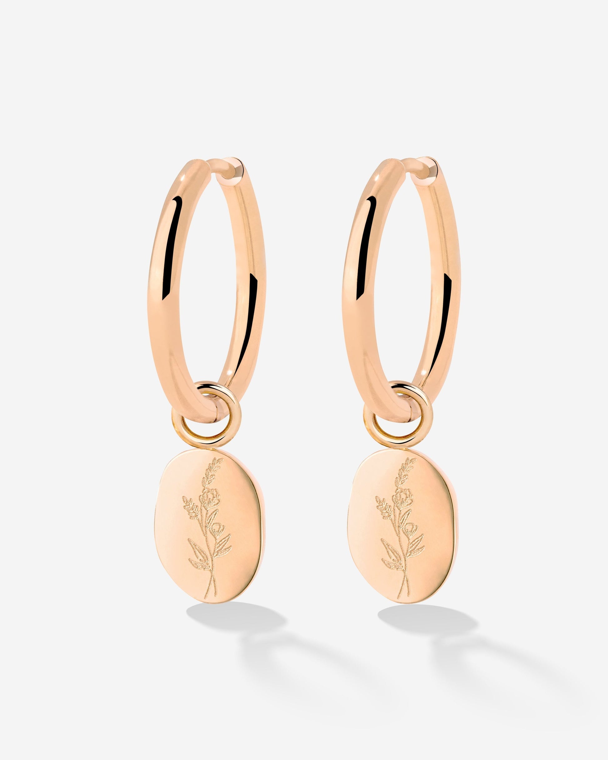 Bouquet Coin Hoop Set Medium Rose Gold