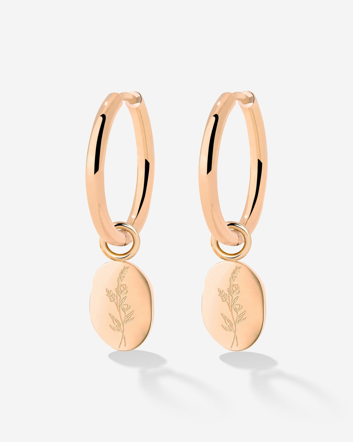 Bouquet Coin Hoop Set Medium Rose Gold