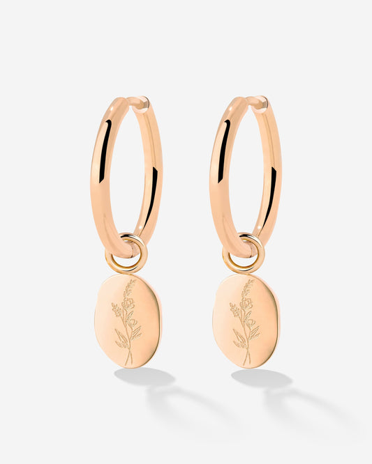 Bouquet Coin Hoop Set Medium Rose Gold