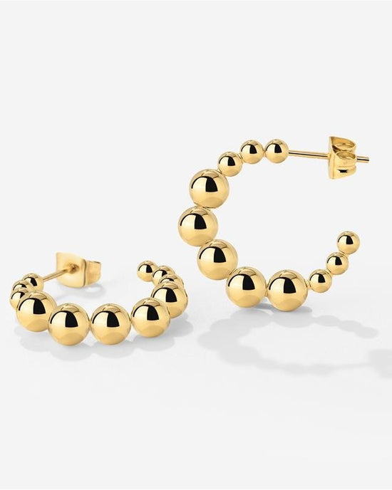 Infinite Beads Hoop Studs gold