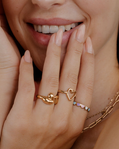 Pastel Hearts Ring Rose Gold