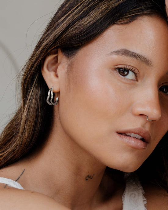 Tides Hoop Studs Silver