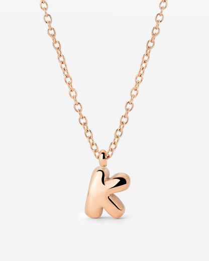 Bubble Letter Necklace Rose Gold