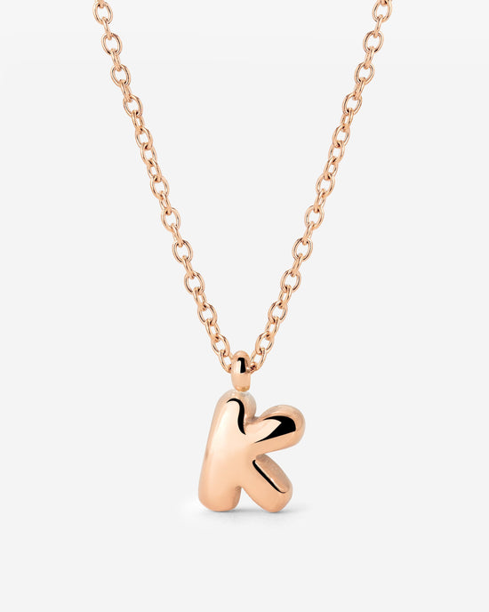 Bubble Letter Necklace Rose Gold
