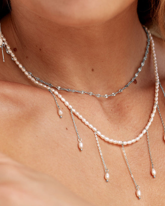 Lolas Love Pearl Power Necklace Silver