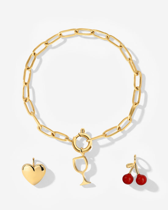 Oval Link Charm Bracelet Set