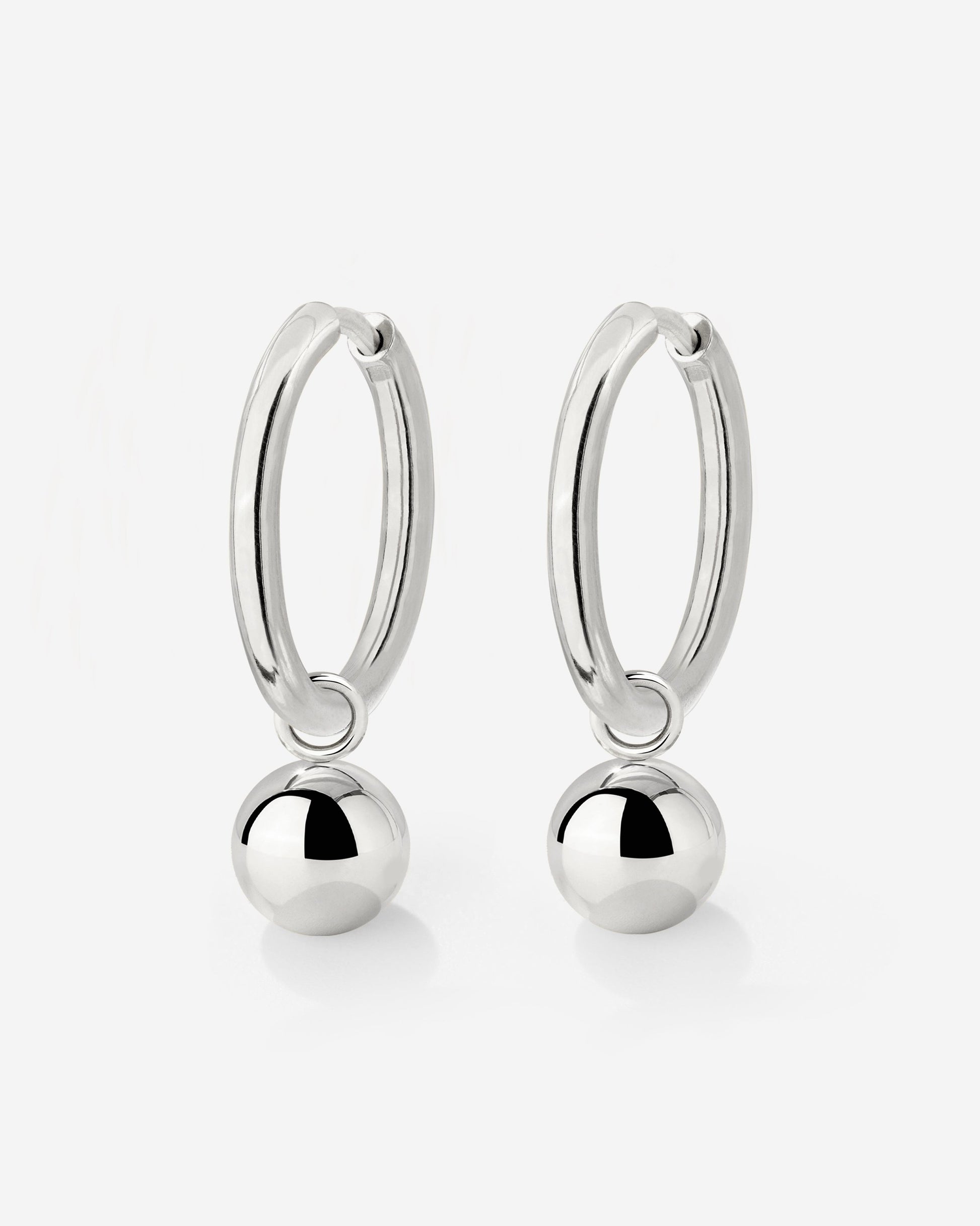 Bubbly Hoop Set Medium Silver