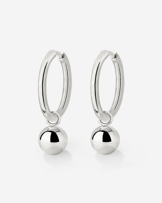 Bubbly Hoop Set Medium Silver