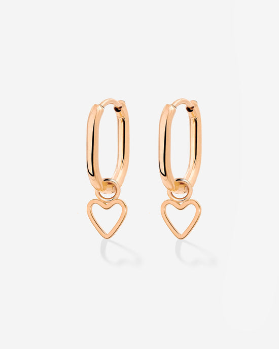 Light Heart Oval Hoopies Rose Gold