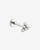 Triangle Beads Piercing Stud Silver
