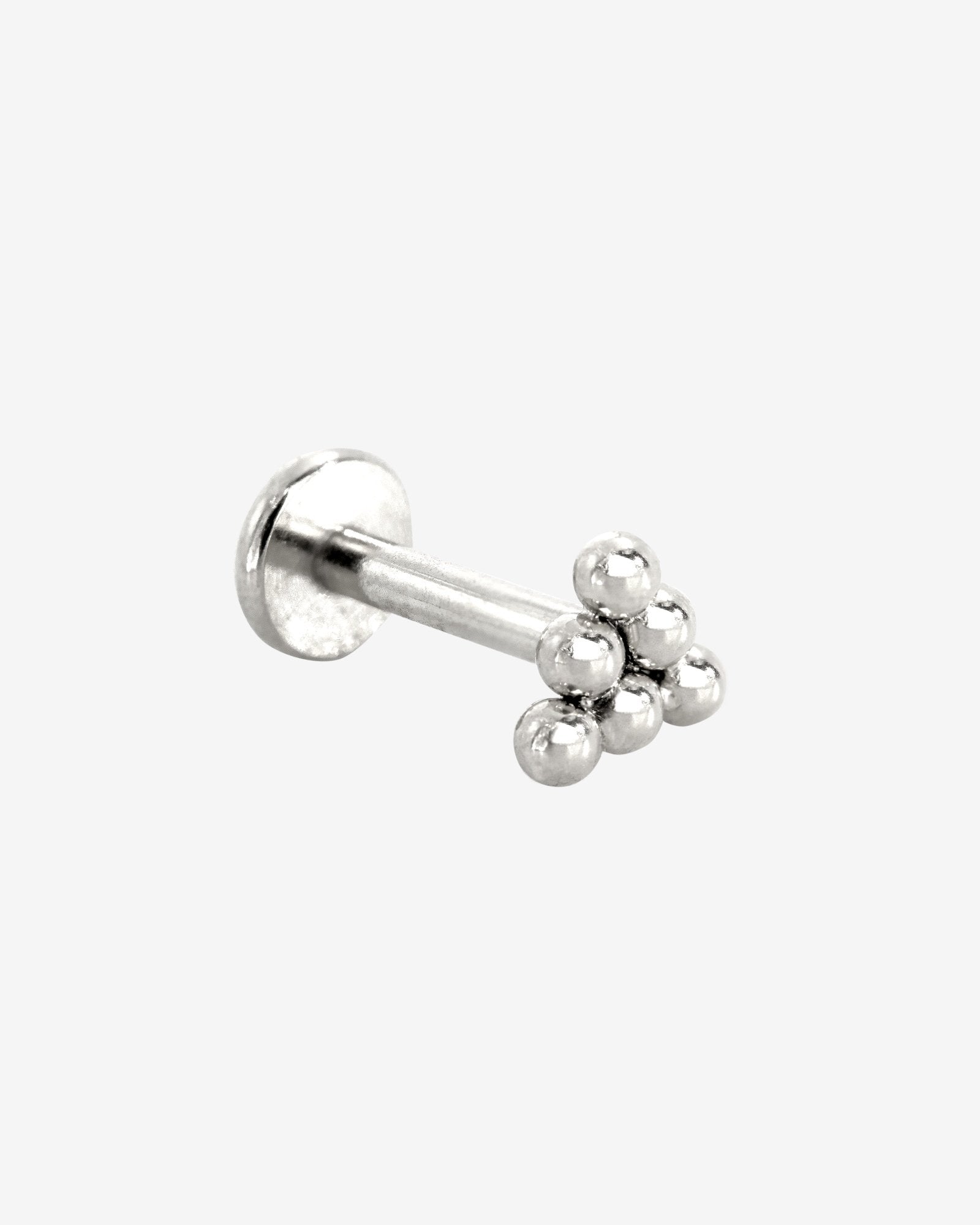 Triangle Beads Piercing Stud Silver