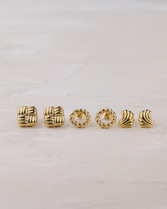 Simple Wave Studs Rose Gold
