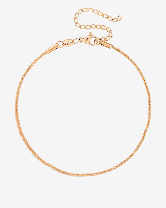 Criss Cross Chain Anklet Rose Gold