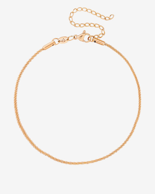 Criss Cross Chain Anklet Rose Gold