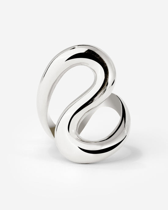 Coiled Ring Light silver