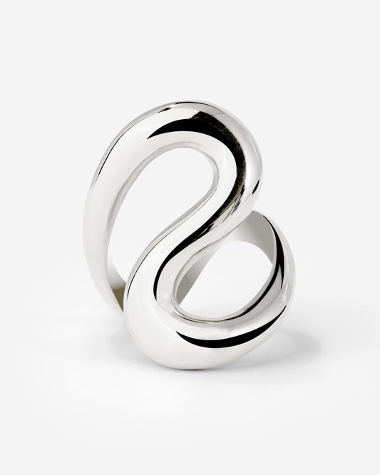 Coiled Ring Light silver