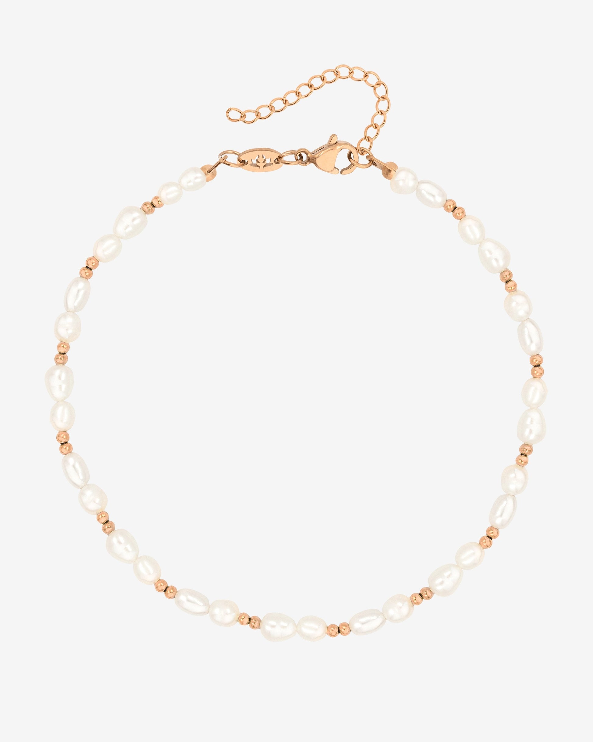 Summertime Pearl Anklet Rose Gold