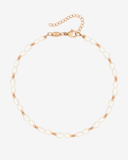 Summertime Pearl Anklet Rose Gold