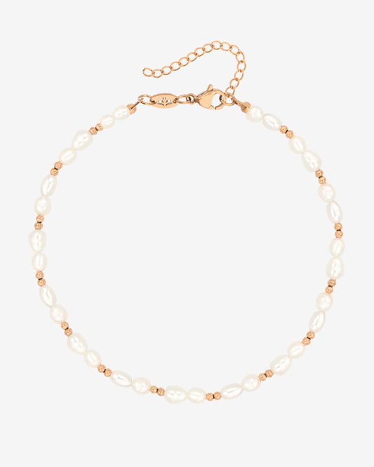 Summertime Pearl Anklet Rose Gold