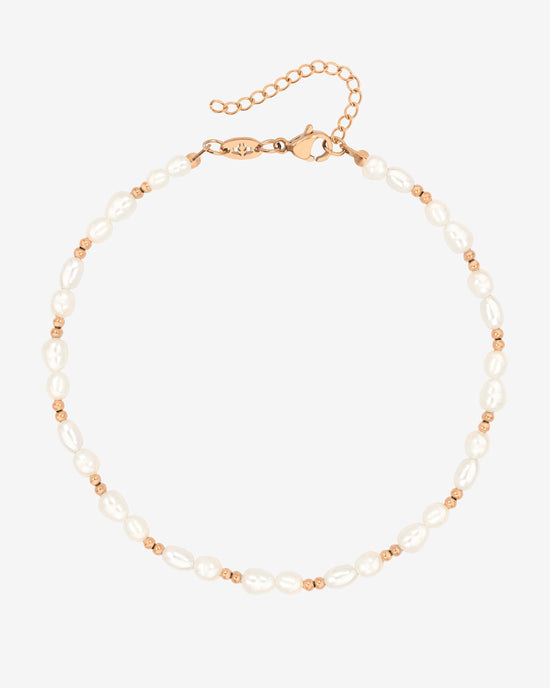 Summertime Pearl Anklet Rose Gold