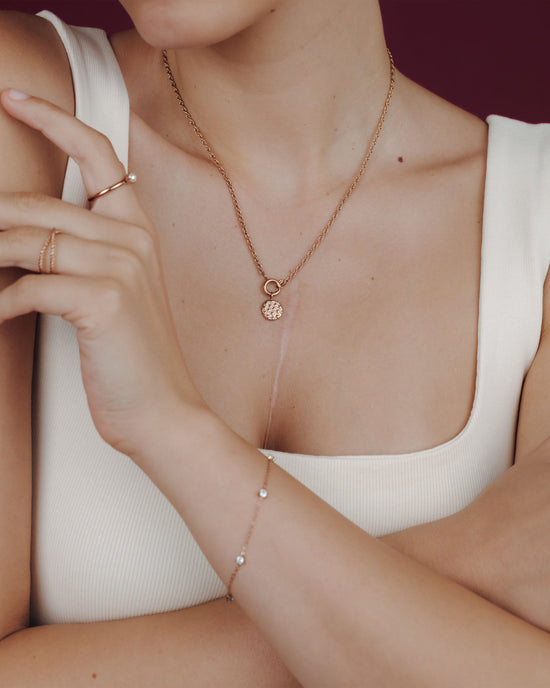 Starry Skies Rope Chain Necklace Set Rose Gold