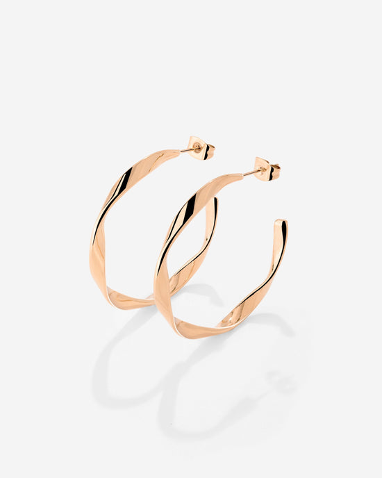 Sahira Hoop Studs Medium Rose Gold