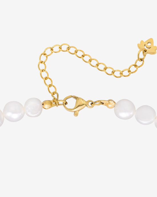 Melting Heart Pearl Necklace gold