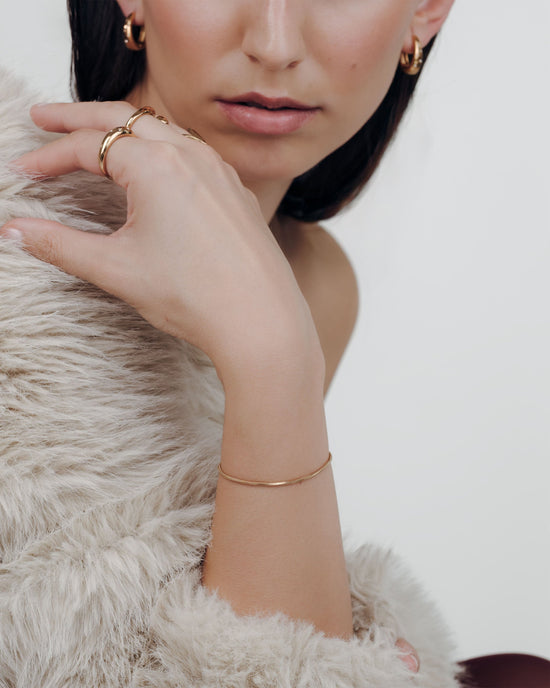 Squared Snake Chain Bracelet Rose Gold