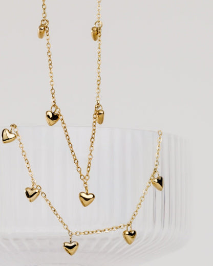 Lovely Heart Choker Rose Gold