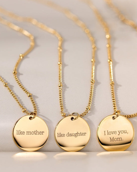 Mother & Daughter Necklace Gold