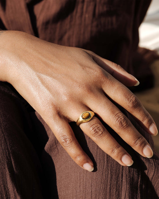 Tiger's Eye Ring gold