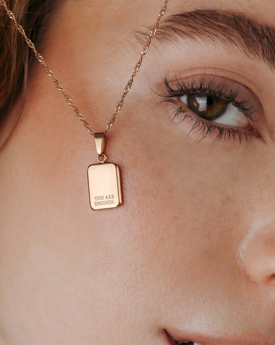 You are enough Necklace Rose Gold
