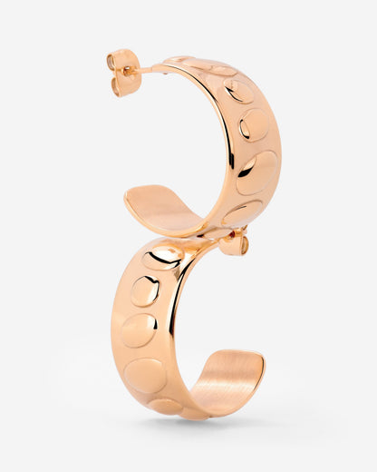Boho Beads Hoop Studs Rose Gold