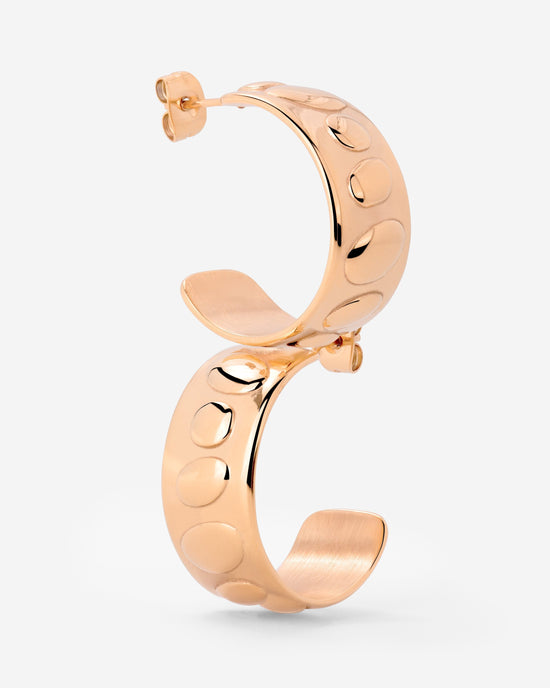 Boho Beads Hoop Studs Rose Gold