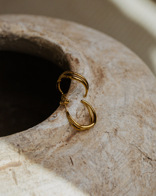 Tides Hoop Studs Rose Gold