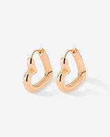 Phat Heart Hoops Small Rose Gold