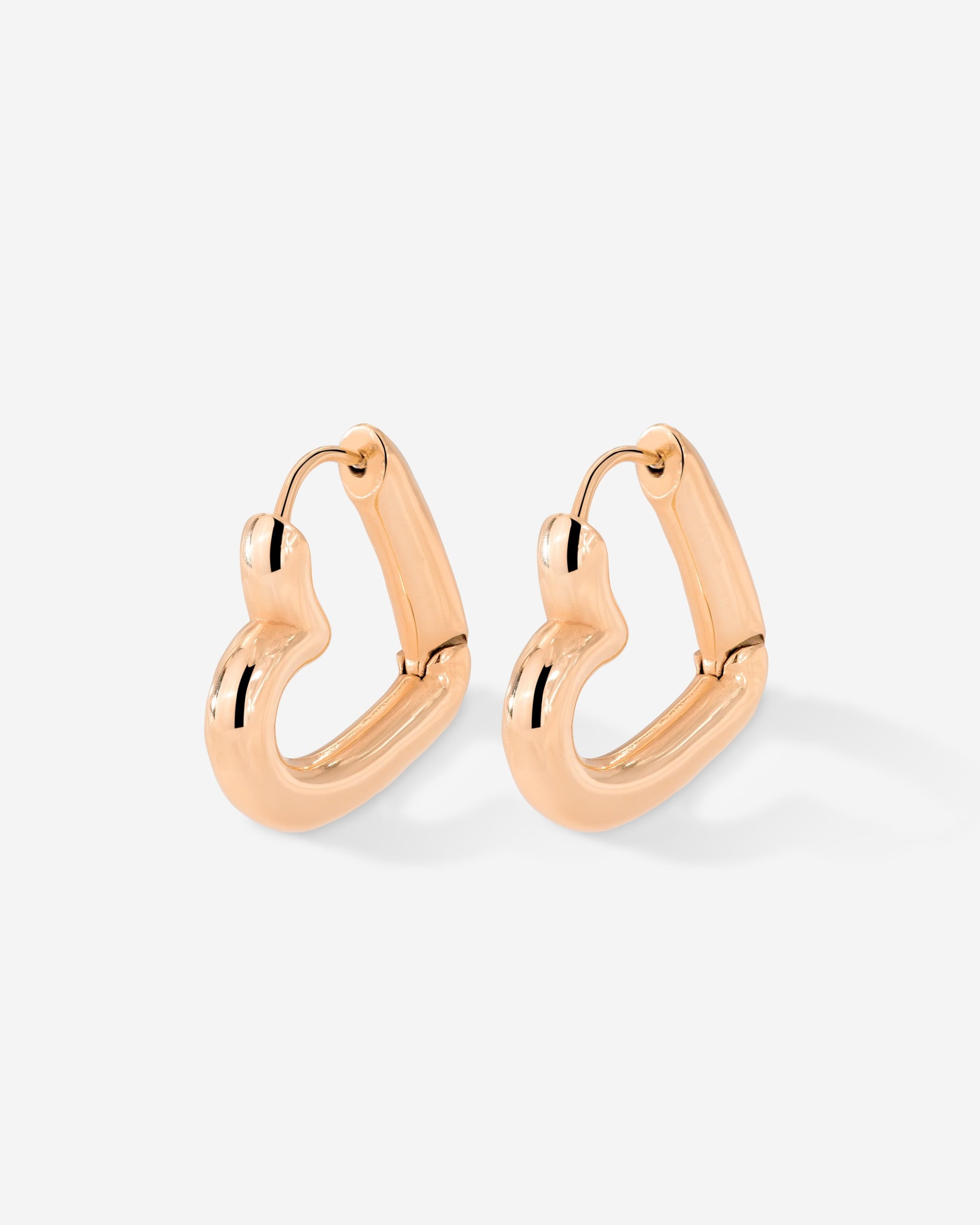 Phat Heart Hoops Small Rose Gold