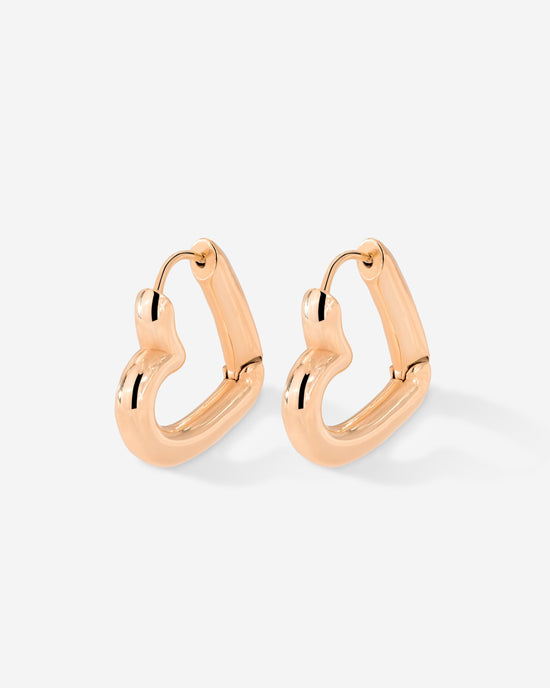 Phat Heart Hoops Small Rose Gold