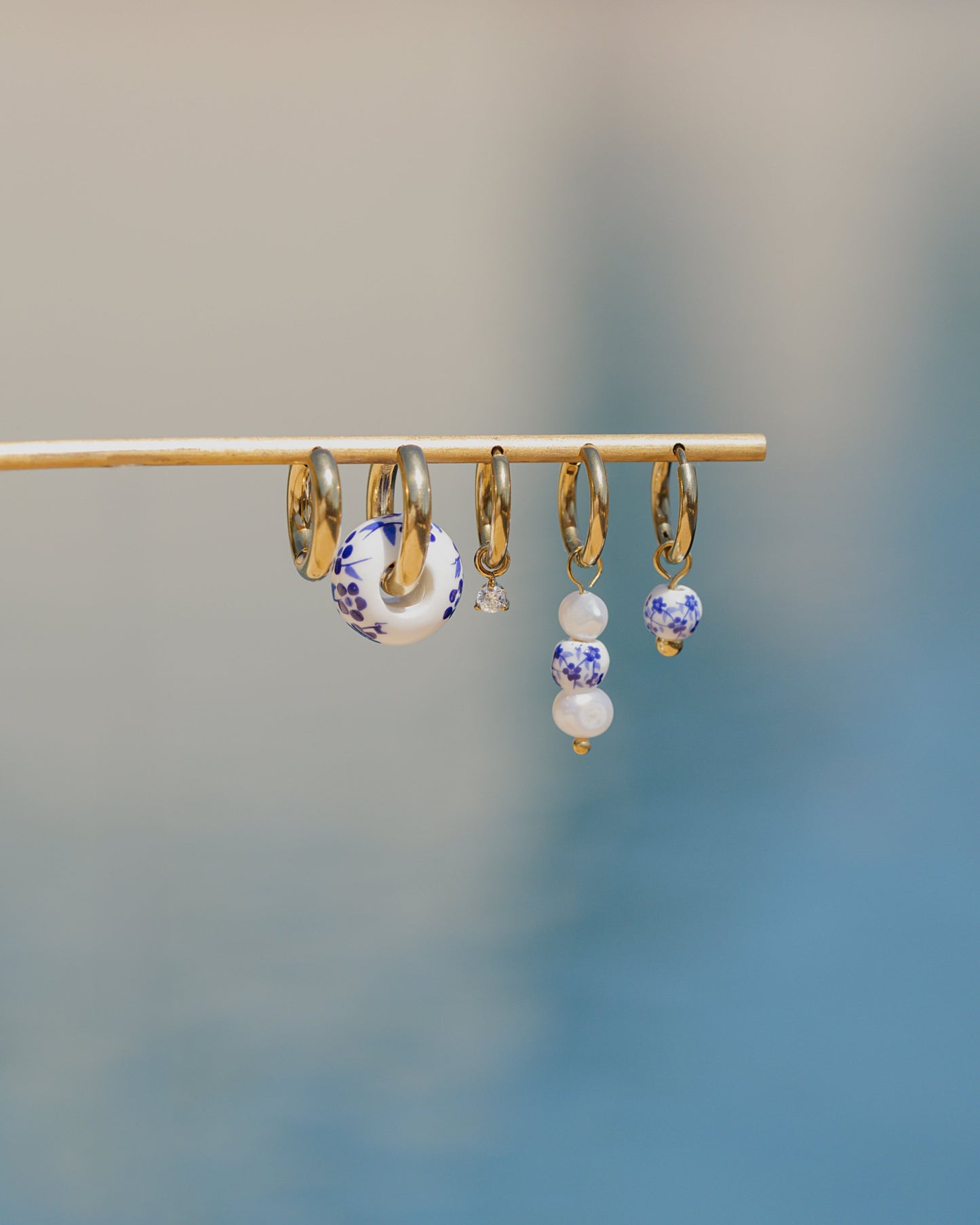 Painted Blue Hoop Set Small
