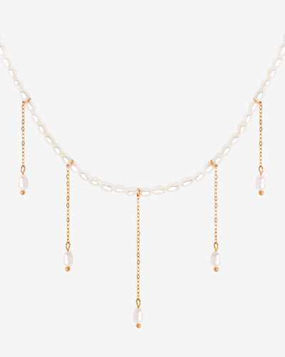 Lolas Love Pearl Power Necklace Rose Gold