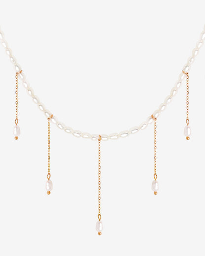 Lolas Love Pearl Power Necklace Rose Gold